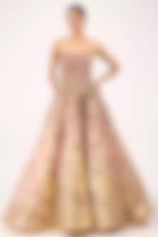 strapless open back dress Sand Leopard Flowers Cut Out Midi Dress  FARM Rio