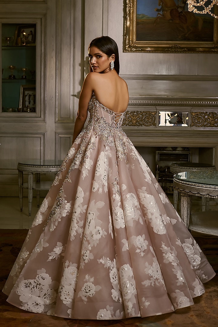 Mauve Embroidered Bridal Gown by Dolly J at Pernia's Pop Up Shop