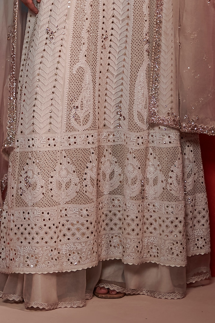 Ivory Embroidered Chikankari Kurta Set by Dolly J at Pernia's Pop Up Shop