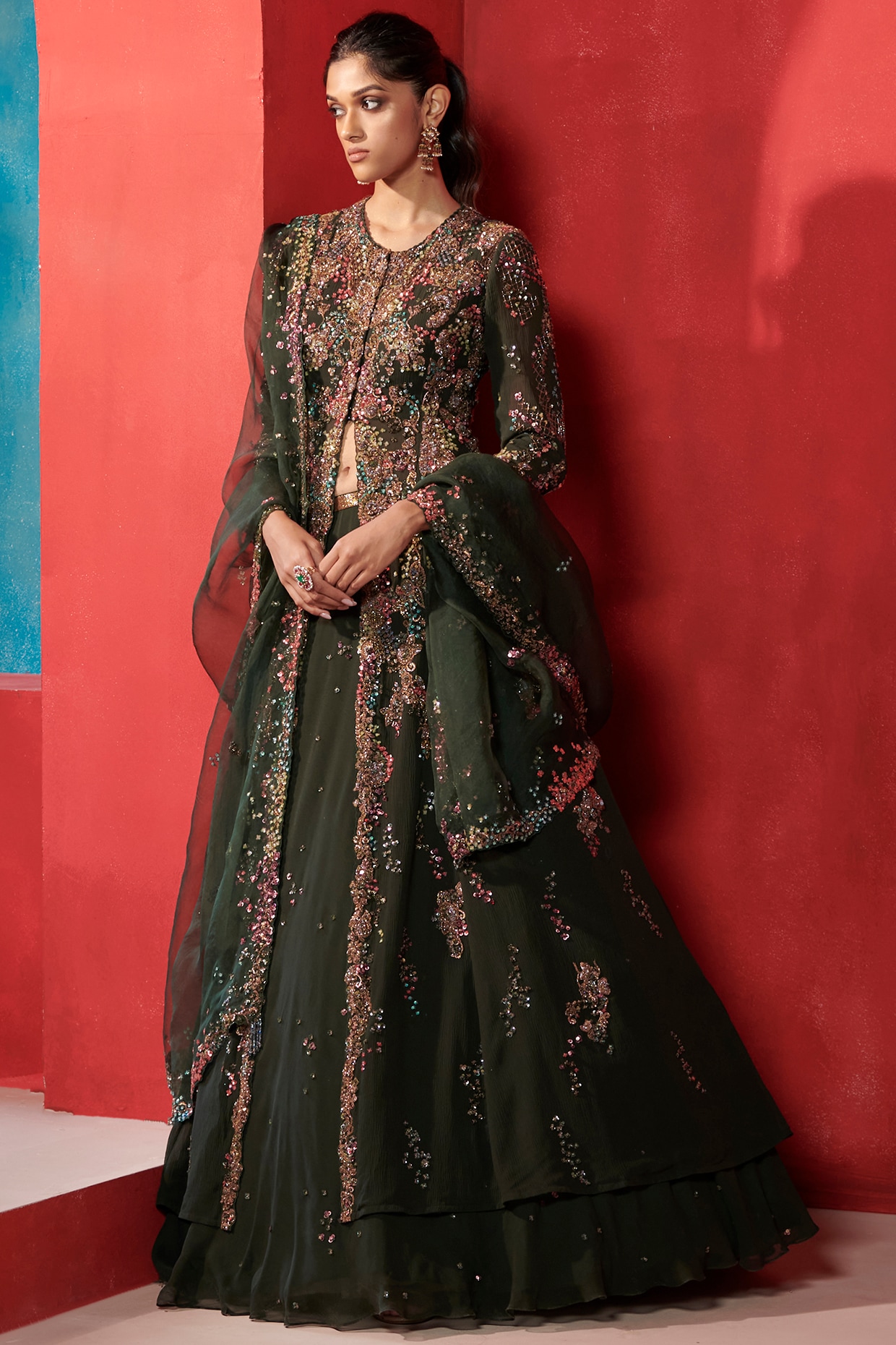Magenta Elegant Heavy Designer Work Lehenga Choli And Jacket Style Suit -  Indian Heavy Anarkali Lehenga Gowns Sharara Sarees Pakistani Dresses in  USA/UK/Canada/UAE - IndiaBoulevard