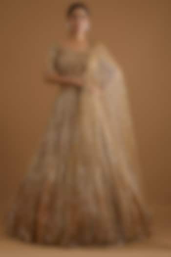 Gold Embroidered Bridal Lehenga Set by Dolly J at Pernia's Pop Up Shop