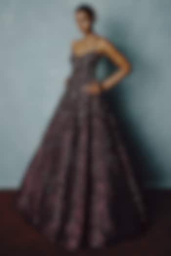 Cherry Lacquer Organza Sequin Embellished Bridal Gown by Dolly J at Pernia's Pop Up Shop