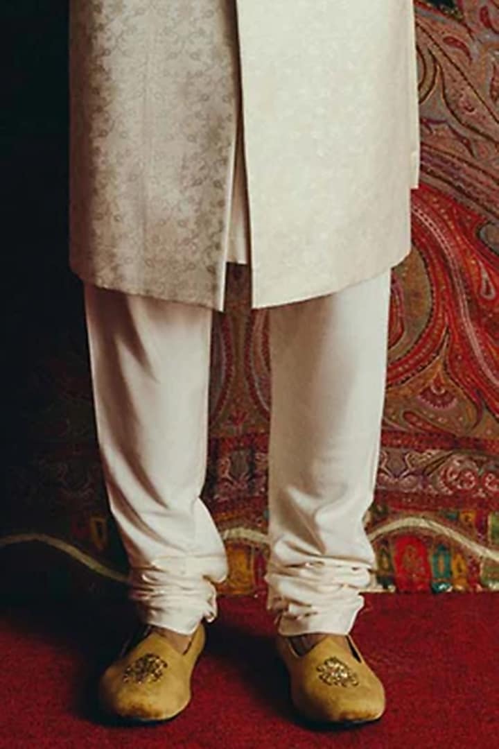 Ivory Banarasi Groom Sherwani Set by Dolly J MAN at Pernia's Pop Up Shop
