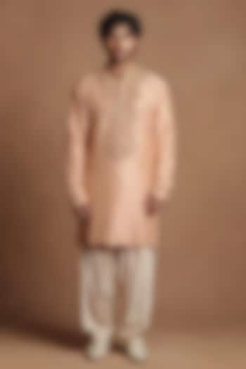 Pink Dupion Silk Kurta Set by Dolly J MAN at Pernia's Pop Up Shop