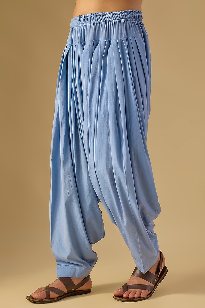 Blue Ombre Silk Chikankari Embroidered Kurta Set by Dolly J MAN at Pernia's Pop Up Shop