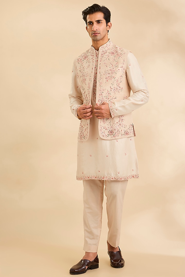 Ivory Silk Bundi Set by Dolly J MAN at Pernia's Pop Up Shop