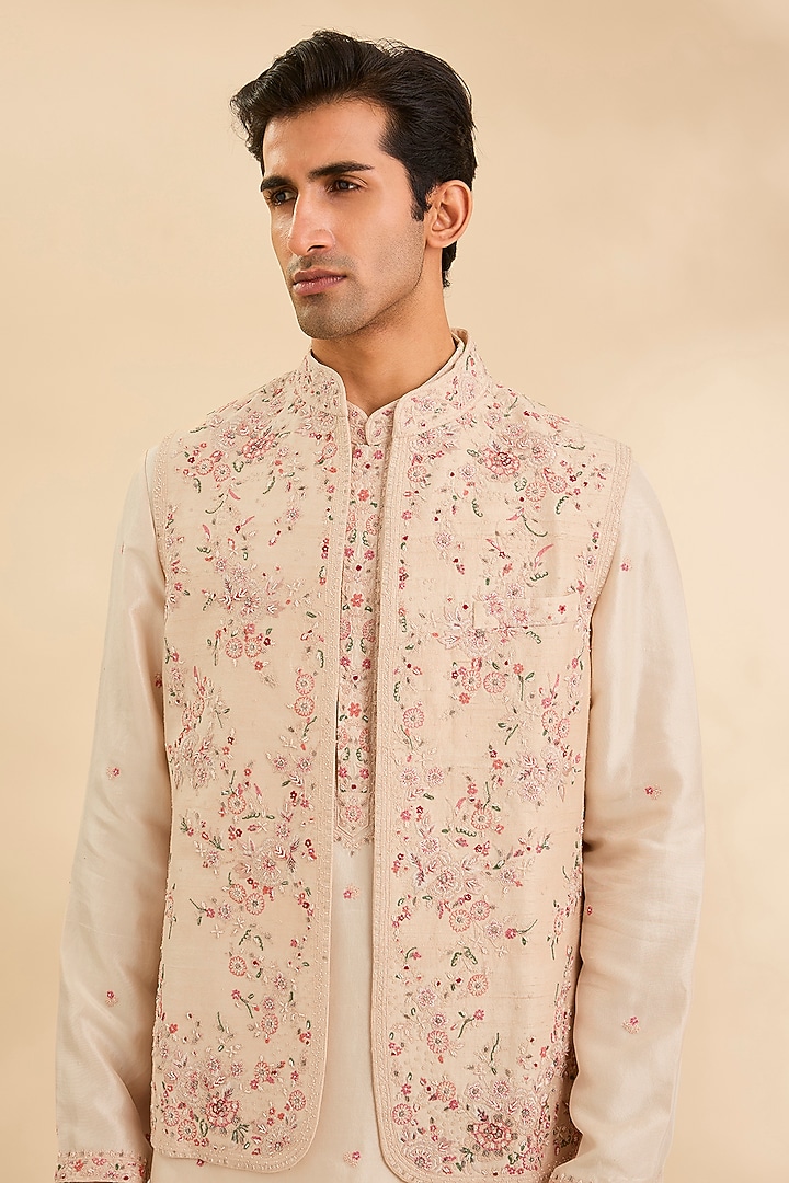Ivory Silk Bundi Set by Dolly J MAN at Pernia's Pop Up Shop