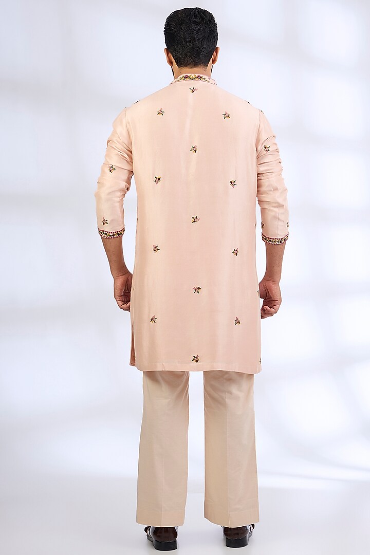 Pink Silk Bundi Jacket Set by Dolly J MAN at Pernia's Pop Up Shop