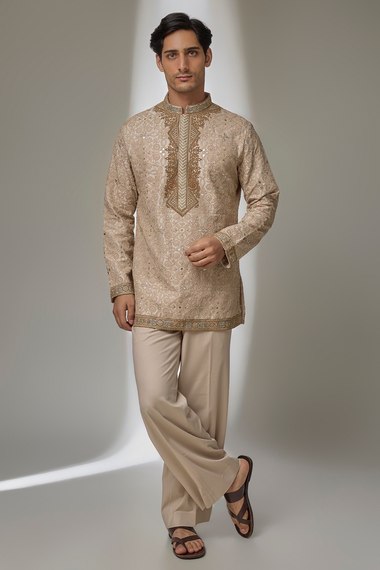 Dolly J MAN Golden Silk Kurta Set
