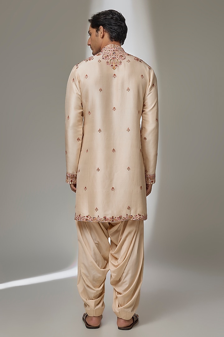 Ivory Silk Kurta Set by Dolly J MAN at Pernia's Pop Up Shop