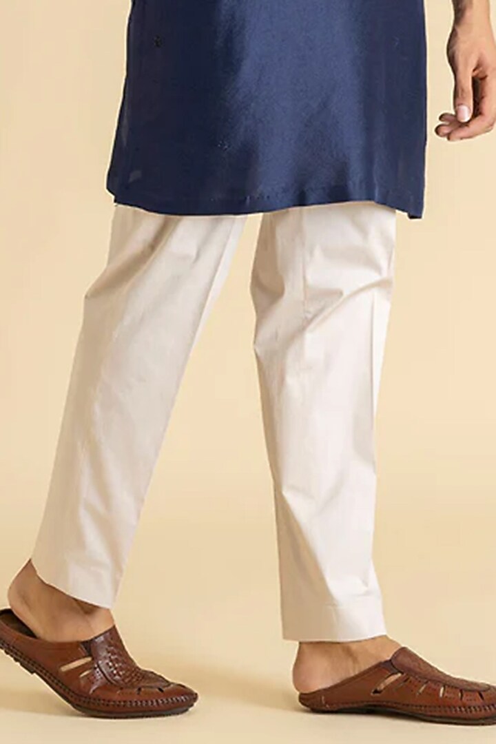 Blue Raw Silk Kurta Set by Dolly J MAN at Pernia's Pop Up Shop
