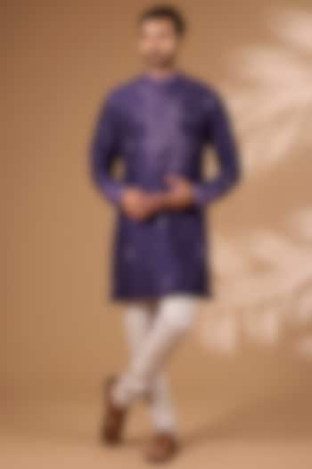 Purple Silk Kurta Set by Dolly J MAN at Pernia's Pop Up Shop