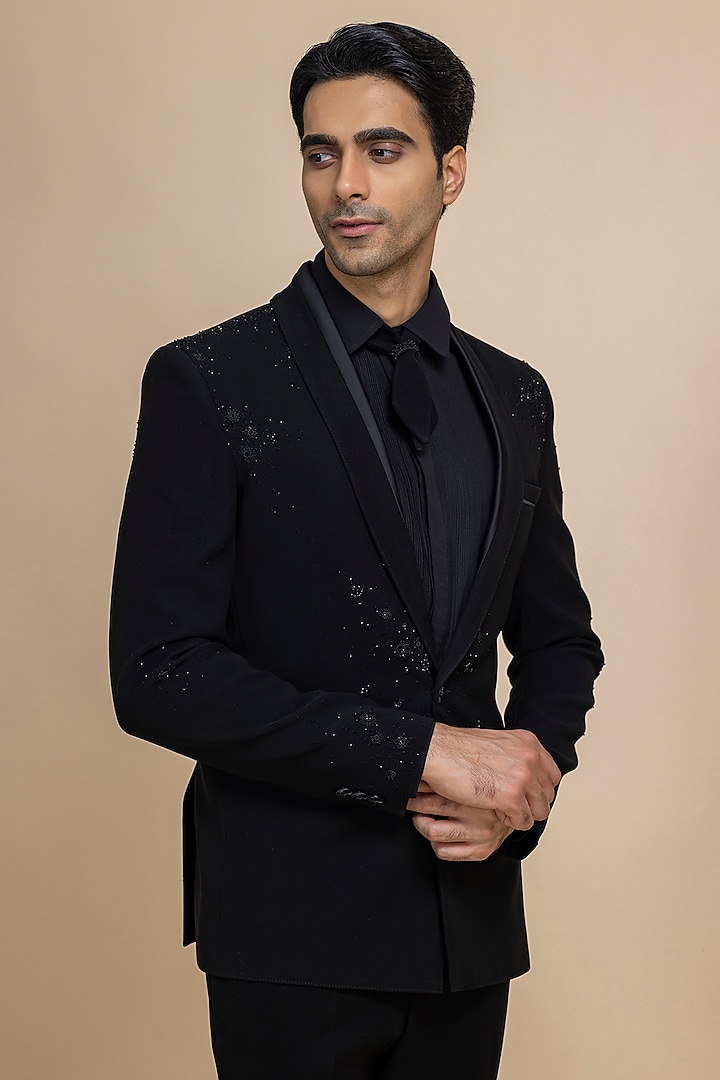 Black Japanese Crepe Tuxedo Set by Dolly J MAN at Pernia's Pop Up Shop