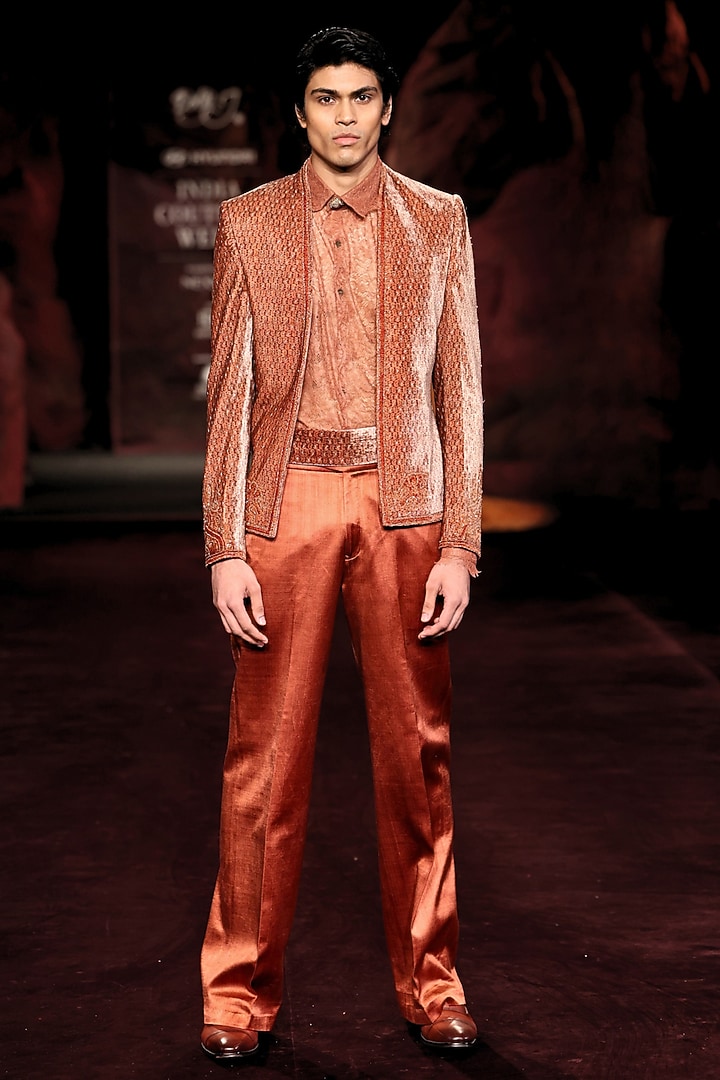 Ember Silk Velvet Printed Open Jacket Set by Dolly J MAN at Pernia's Pop Up Shop