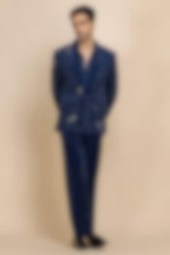 Cobalt Blue Velvet Blazer Set by Dolly J MAN at Pernia's Pop Up Shop