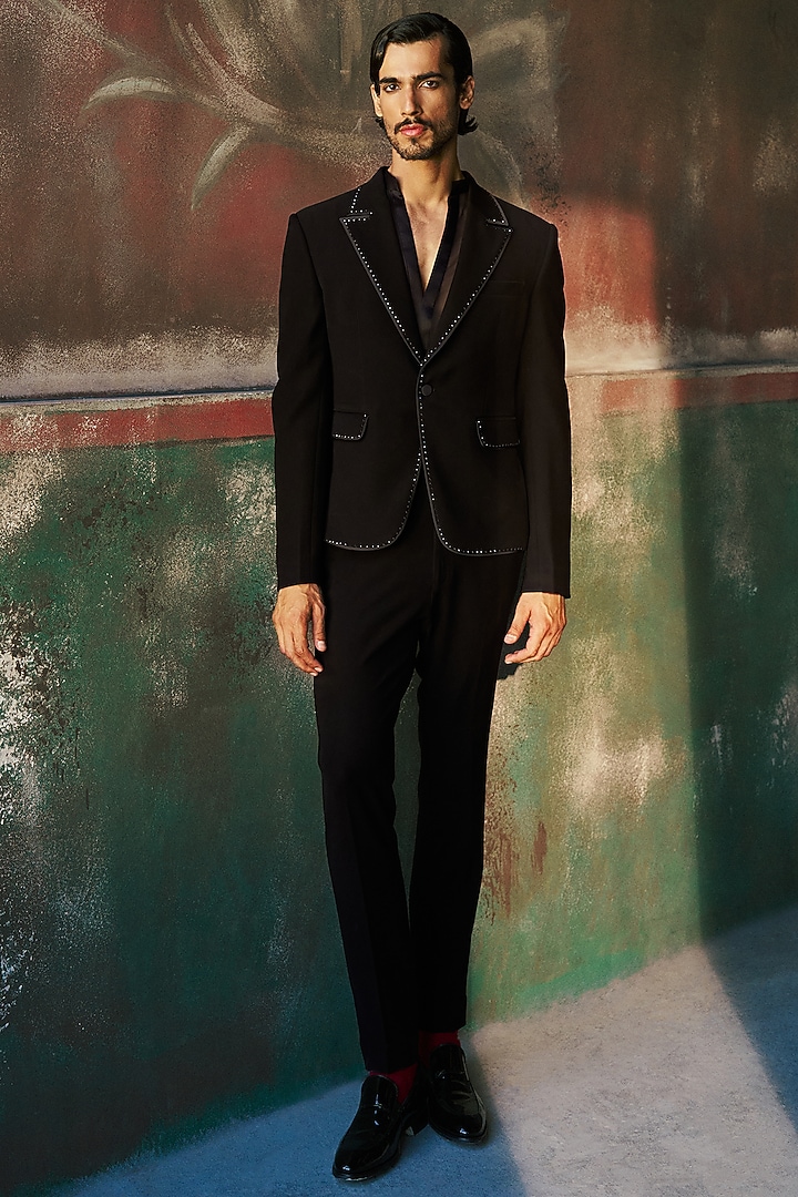 Black Japanese Crepe Tuxedo Set by Dolly J MAN at Pernia's Pop Up Shop