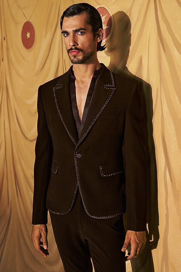 Black Japanese Crepe Tuxedo Set by Dolly J MAN at Pernia's Pop Up Shop