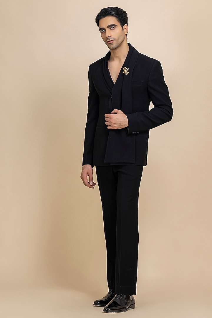 Black Japanese Crepe Tuxedo Set by Dolly J MAN at Pernia's Pop Up Shop