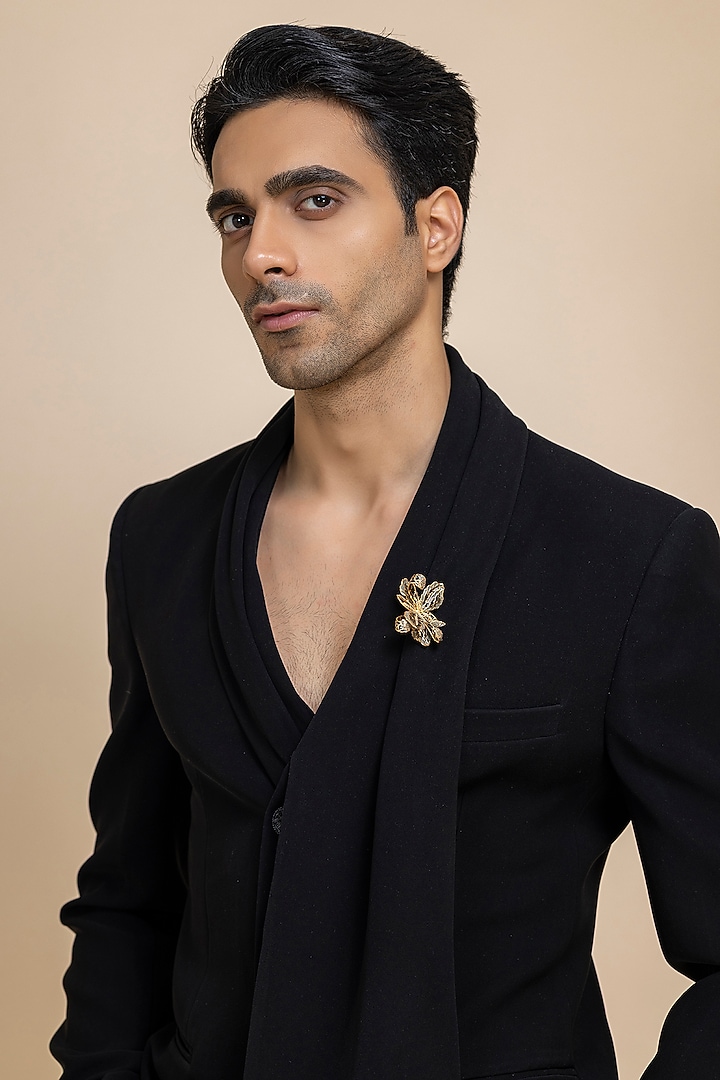 Black Japanese Crepe Tuxedo Set by Dolly J MAN at Pernia's Pop Up Shop