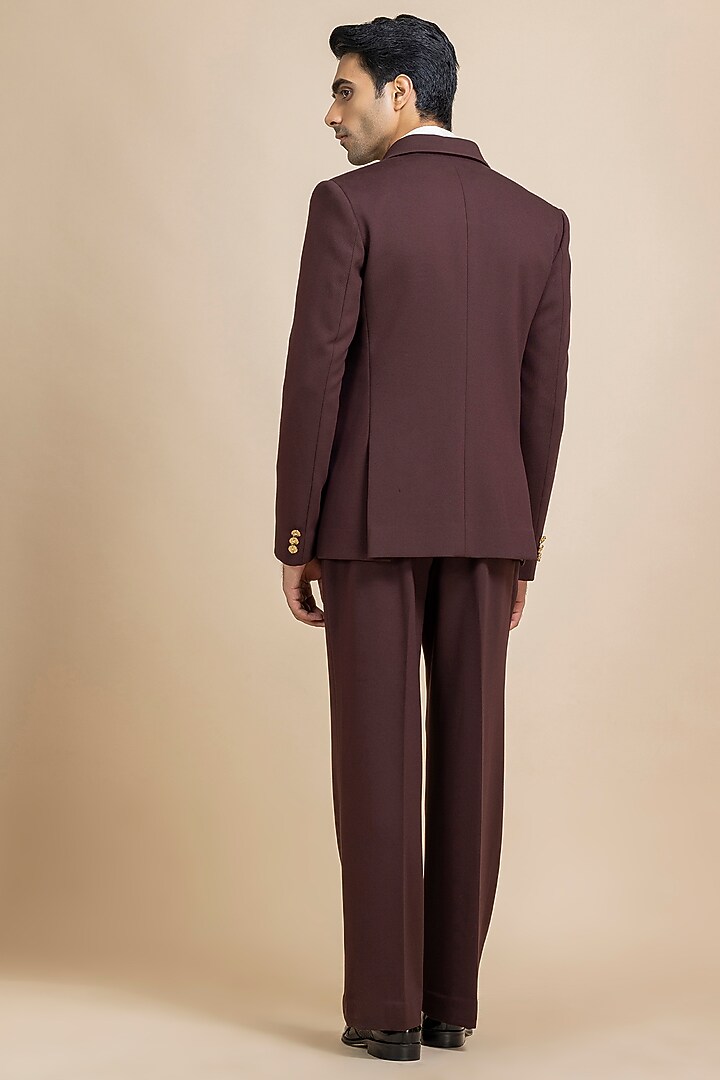Cherry-Colored Japanese Crepe Tuxedo Set by Dolly J MAN at Pernia's Pop Up Shop