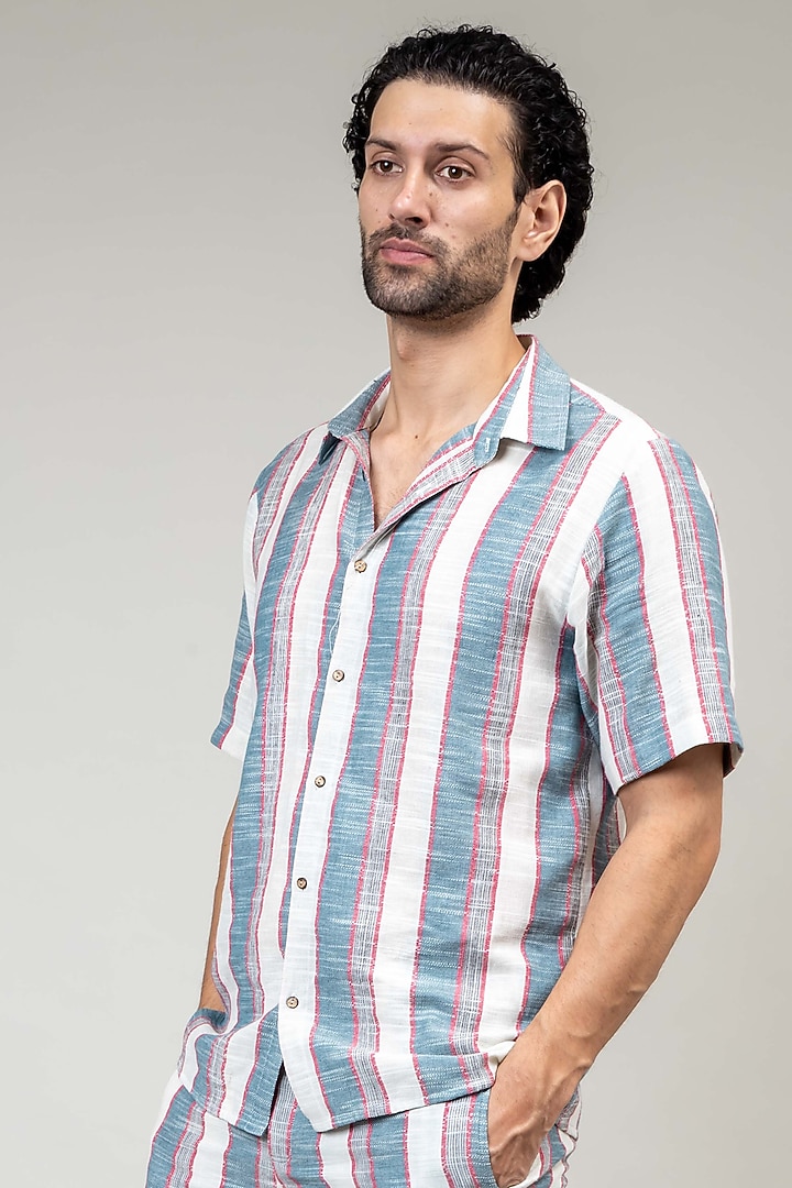 Multi-Colored Upcycled Cotton Printed Party Wear Shirts by Doodlage Men at Pernia's Pop Up Shop