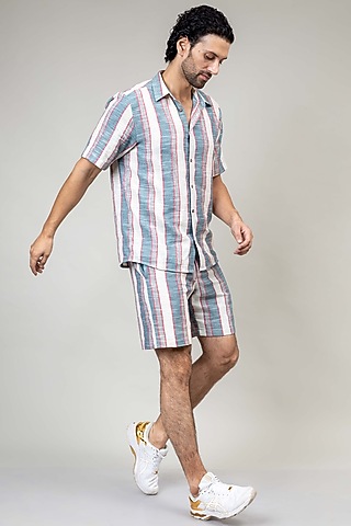 Multi-Colored Upcycled Cotton Printed Shorts by Doodlage Men