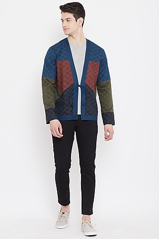 Multi Colored Patchwork Jacket by Doodlage Men