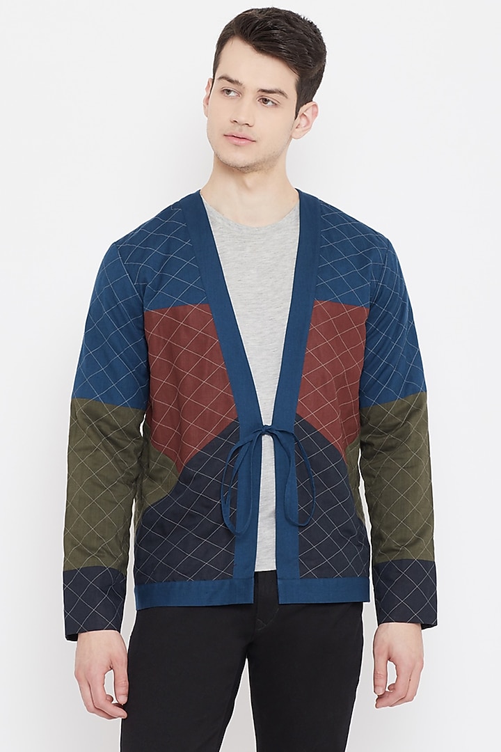 Multi Colored Patchwork Jacket by Doodlage Men at Pernia's Pop Up Shop