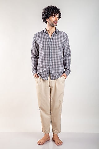 Black Upcycled Cotton Shirt by Doodlage Men