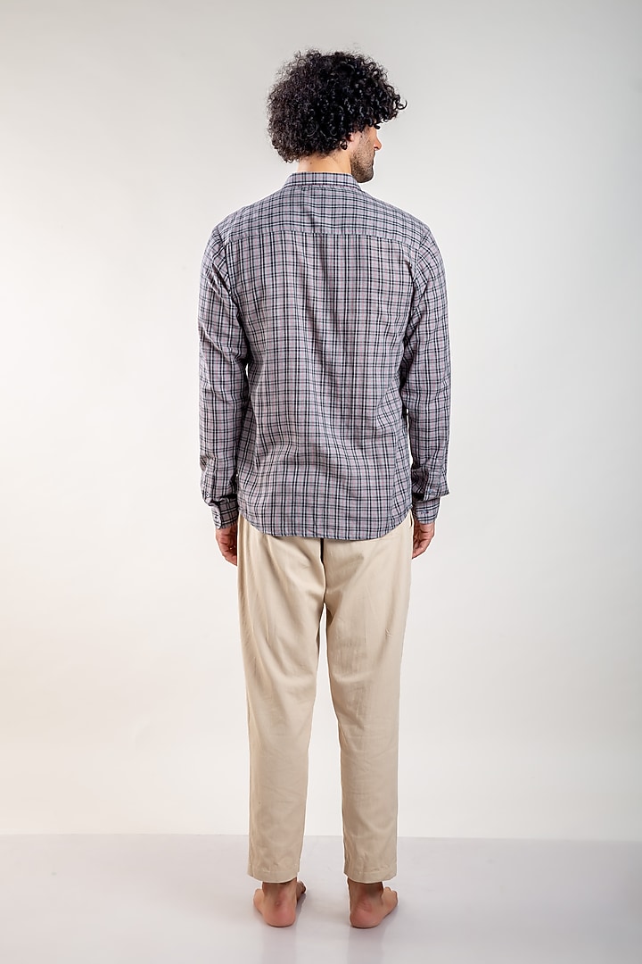 Black Upcycled Cotton Summer Shirt by Doodlage Men at Pernia's Pop Up Shop