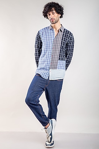 Multi-Coloured Shirt in Upcycled Cotton by Doodlage Men