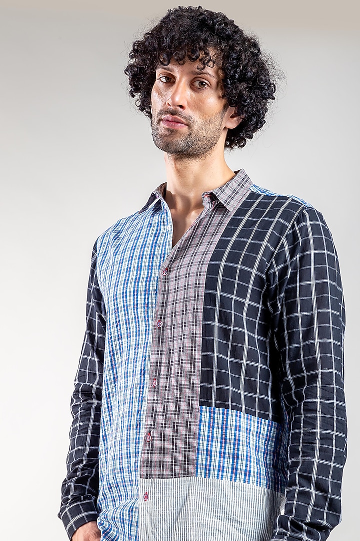 Multi-Coloured Summer Shirt in Upcycled Cotton by Doodlage Men at Pernia's Pop Up Shop
