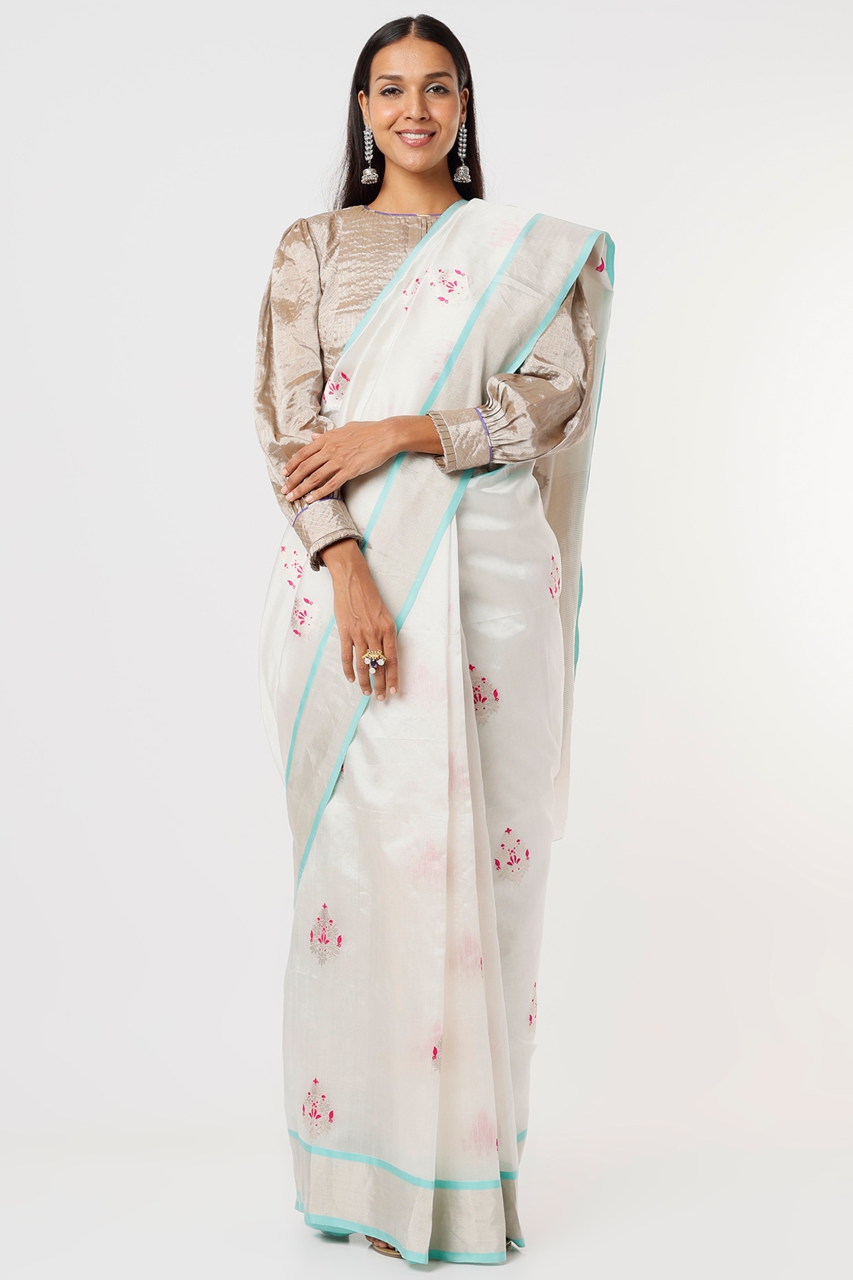 Handloom Khadi Cotton/handloom Begampuri Cotton/cotton Mahapaar Sari/off White  Cotton Sari/soft Khadi Cotton/red White Saree With Blouse Pc - Etsy