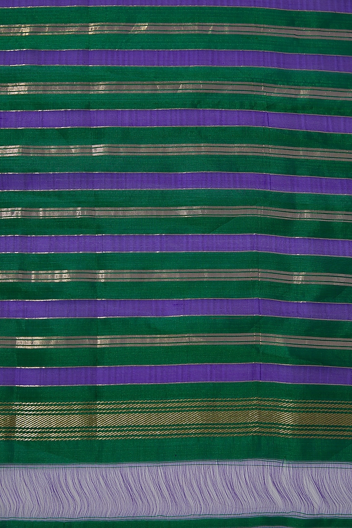 Green Chanderi Silk Wedding Saree by Delhi Vintage at Pernia's Pop Up Shop