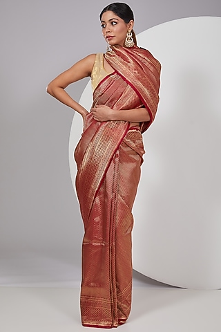 Maroon Silk Saree by Delhi Vintage