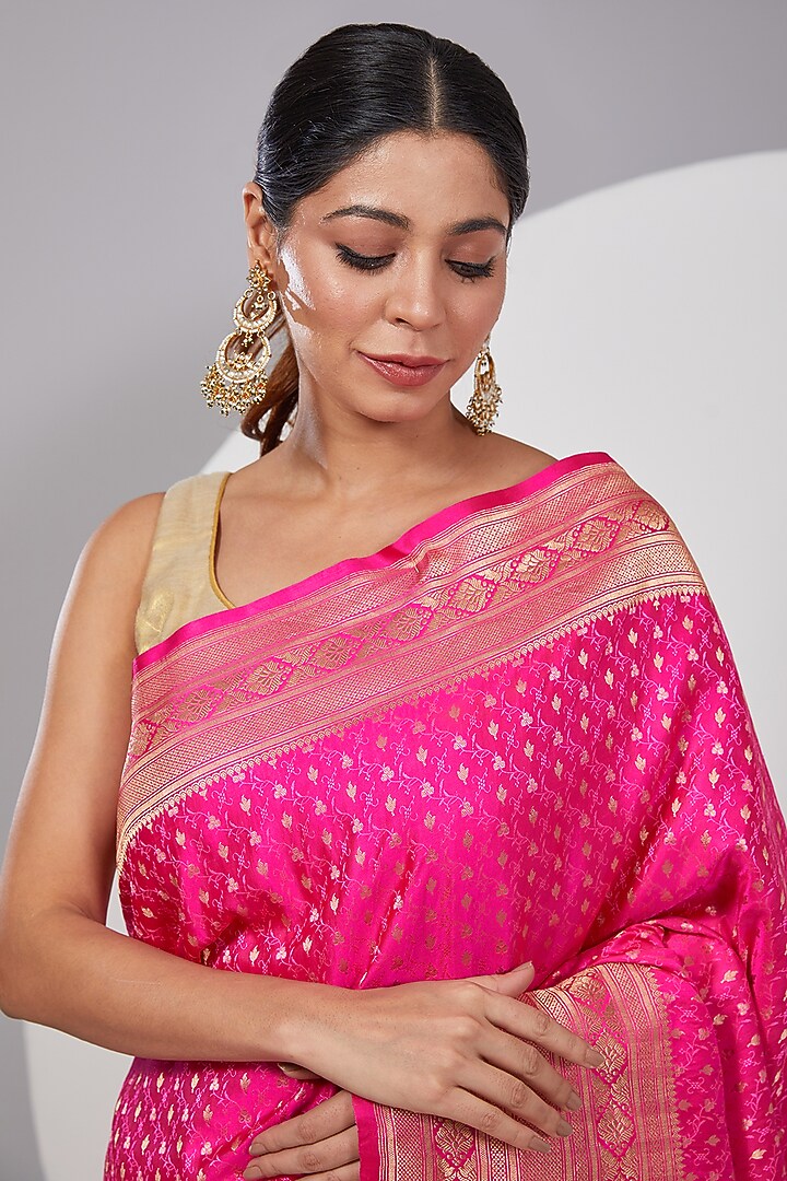 Pink Silk Wedding Saree by Delhi Vintage at Pernia's Pop Up Shop