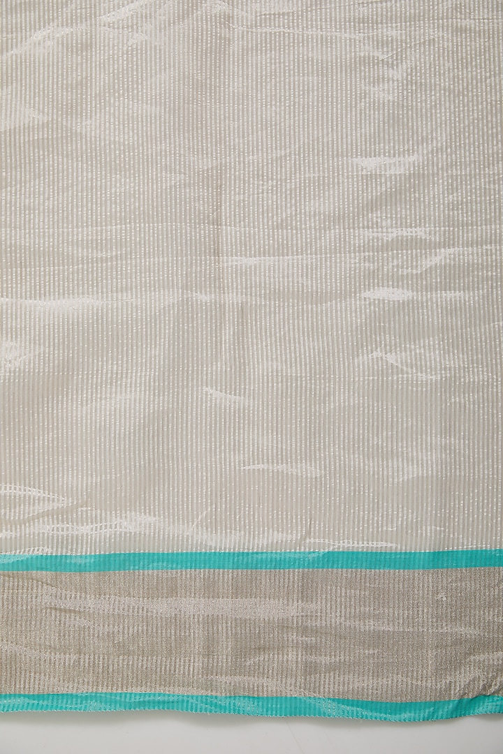 White Chanderi Silk Wedding Saree by Delhi Vintage at Pernia's Pop Up Shop
