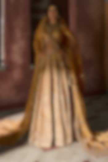 Golden Tissue Embroidered Bridal Lehenga Set by Dolly J at Pernia's Pop Up Shop