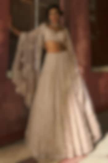 White Net Kiran-Dori Embroidered Bridal Lehenga Set by Dolly J at Pernia's Pop Up Shop