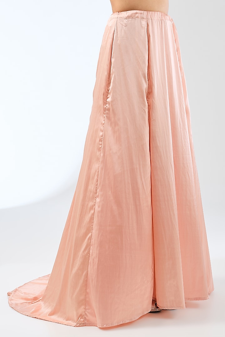 Blush Pink Shimmer Tulle Sequins Embroidered Draped Bridal Gown Saree by Dolly J at Pernia's Pop Up Shop