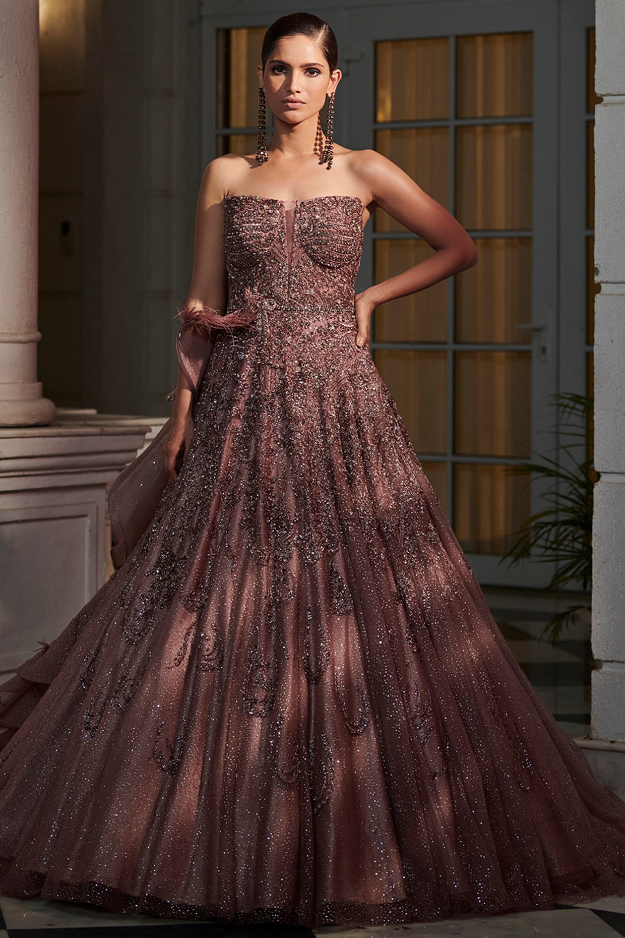 Dolly J Claret Ombre Bridal Gown