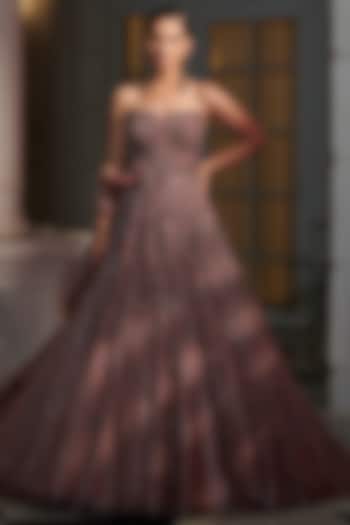 Claret Ombre Bridal Gown by Dolly J