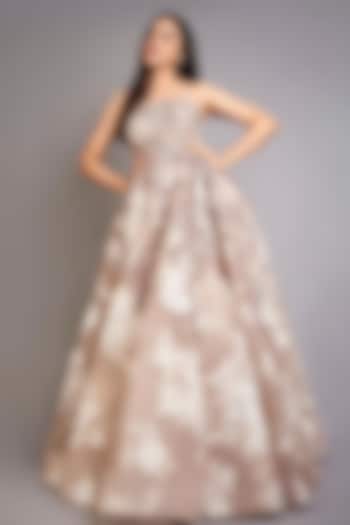 Mauve Embroidered Bridal Gown by Dolly J at Pernia's Pop Up Shop