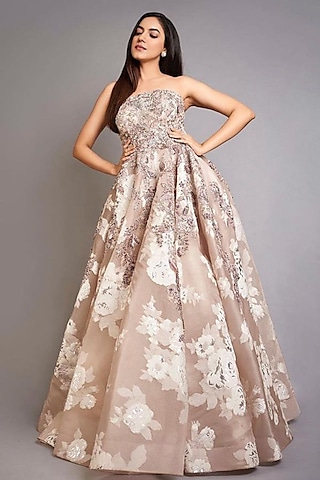 Mauve Embroidered Gown by Dolly J