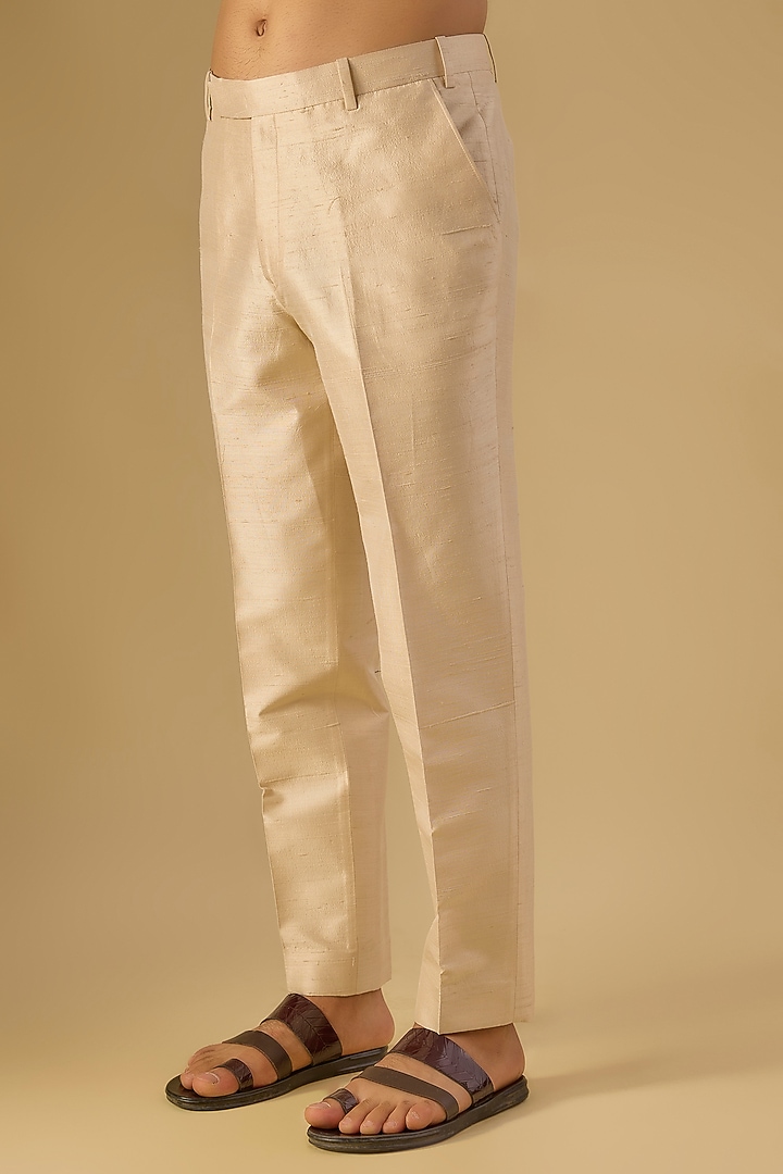 Beige Georgette Embroidered Kurta Set by Dolly J MAN at Pernia's Pop Up Shop