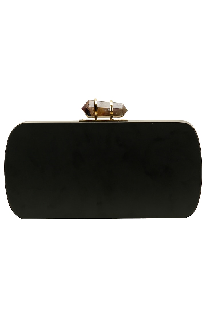 Black "purple haze" rectangular box clutch available only at Pernia's Pop Up Shop.