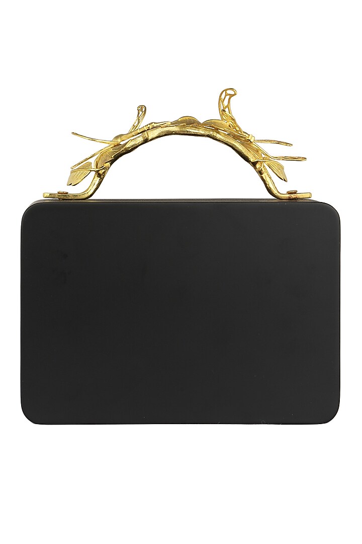 Duet Luxury presents Black Asymmetric Grasshopper Clutch available only at Pernia's Pop Up Shop.