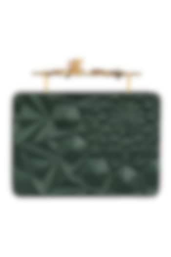 Duet Luxury presents Olive Green Floral Firefly Clutch available only at Pernia's Pop Up Shop.