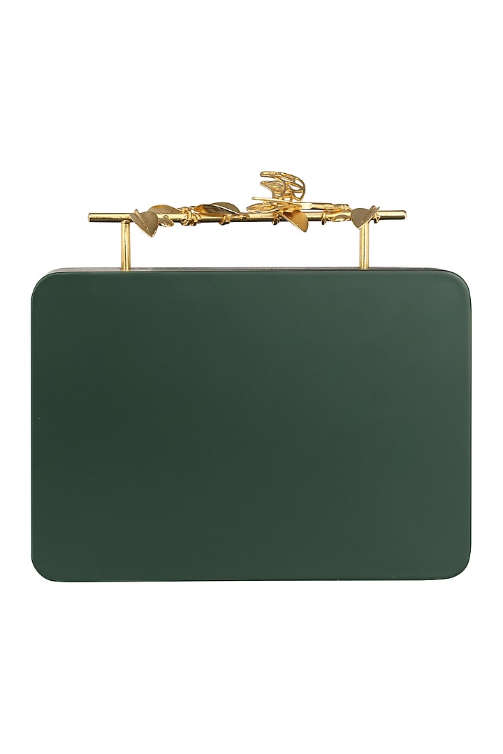 Duet Luxury presents Olive Green Floral Firefly Clutch available only at Pernia's Pop Up Shop.