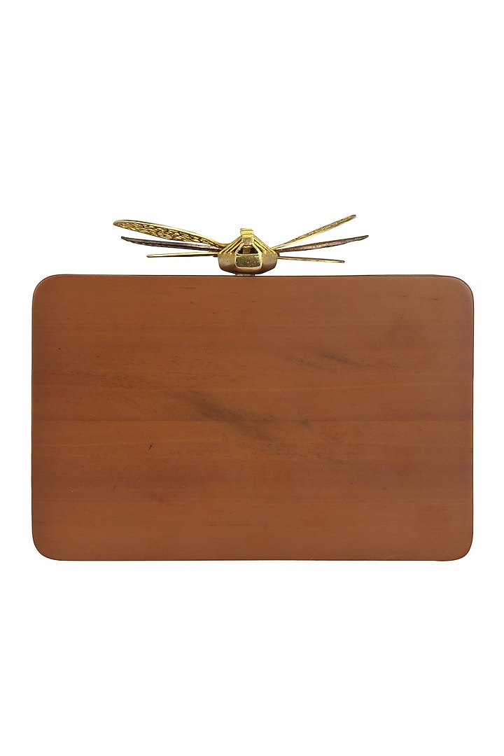 Duet Luxury presents Dark Brown Triangle Dragonfly Clutch available only at Pernia's Pop Up Shop.